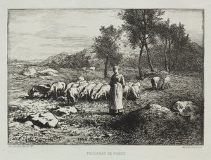 Schweineherde von Charles Emile Jacque