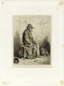 Leierkastenmann von Charles Emile Jacque