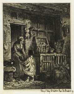 Der Obstverkäufer und das Kind von Charles Emile Jacque