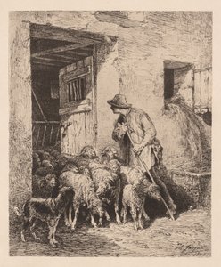 Der Herdenausgang La Sortie du Troupeau, 1876 von Charles Emile Jacque
