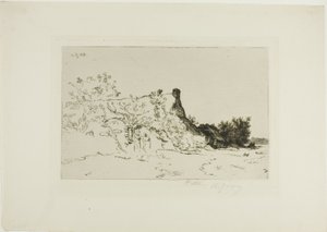 Das große strohgedeckte Cottage, Kercassier von Charles Emile Jacque