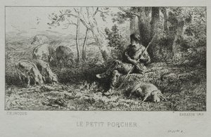 Der kleine Schweinehirt von Charles Emile Jacque