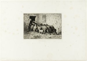 Die Schafe kommen nach Hause von Charles Emile Jacque