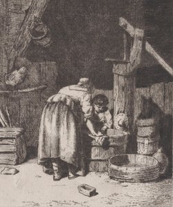 Frauen beim Waschen, ca. 1845-50 von Charles Emile Jacque