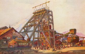 Förderturm einer Goldmine in Johannesburg von Charles Ernest Peers