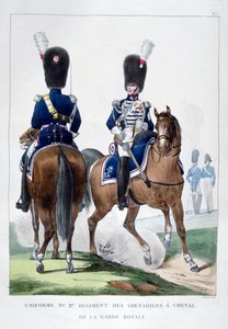 Uniform des 2. Regiments der Pferdegrenadiere, Frankreich, 1823 von Charles Etienne Pierre Motte