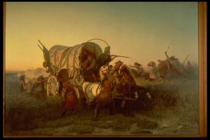 Der Angriff auf einen Auswandererzug von Charles Ferdinand Wimar