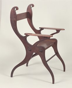 Armstuhl oder Schwanenstuhl entworfen von C.F.A. Voysey (1857-1941) in 1883-5, hergestellt ca. 1898