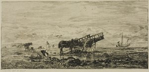 Strand bei Villerville von Charles Francois Daubigny