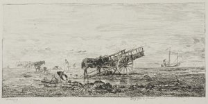 Strand bei Villerville von Charles Francois Daubigny