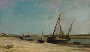 Boote an der Küste von Étaples, 1871