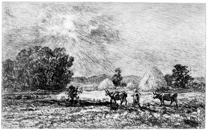 Clair de Lune in Valmondois, 1840-1875 1924 von Charles Francois Daubigny