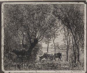 Kühe im Wald von Charles Francois Daubigny
