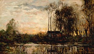 Abend in Bas Meudon, 1874 von Charles Francois Daubigny