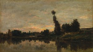Sonnenuntergang am Fluss Oise