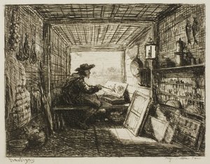 Das Bootstudio, aus Die Bootsfahrt von Charles Francois Daubigny