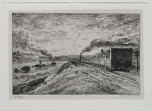 Die Bootsfahrt: Die Abreise (Die Rückkehr) von Charles Francois Daubigny