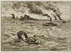 Die Dampfschiffe (Dampfhafen) von Charles Francois Daubigny