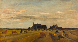 Bauernhof in Kerity, Bretagne von Charles Francois Daubigny