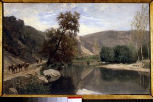 Die Ufer des Cousin bei Avallon Gemälde von Charles Francois Daubigny (1817-1878) 19. Jahrhundert von Charles Francois Daubigny