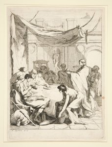 Die Hungrigen füttern, aus der Serie Sieben Werke der Barmherzigkeit von Charles Francois Hutin