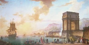 Morgen, ein Capriccio eines Mittelmeerhafens