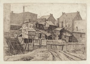 Unbetiteltes Holzhaus in der Stadt, 1880er Jahre