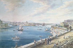 Der Große Hafen, Valletta, Malta von Charles Frederick de Brocktorff