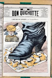 Cover von "Le Don Quixote", Nummer 213, Satirisch in Farben von Charles Gilbert Martin