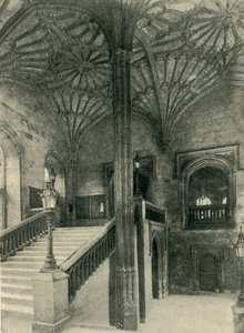 Fächerpfeiler und Dach außerhalb der Christchurch Hall, 1902