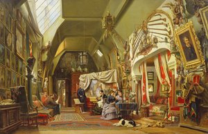 Eugene Giraud (1806-81) in seinem Atelier mit seinem Bruder Charles und seinem Sohn Victor von Charles Giraud