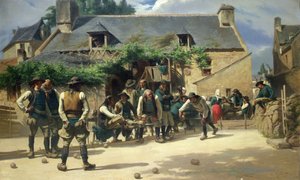 Das Boulespiel in Pont-Aven