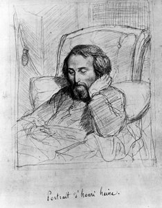Heinrich Heine (1797-1856), deutscher Schriftsteller. Zeichnung von Charles Gleyre. von Charles Gleyre