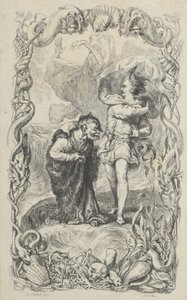 Illustration zu Der Sturm: Caliban, Ferdinand und Ariel, 1836 von Charles Gray