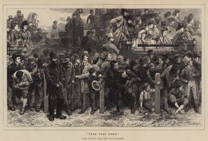 Hier kommen sie!, das Derby, 1871, Auf der Rennbahn von Charles Green