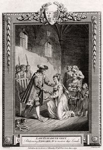 Lady Elizabeth Grey, bittet Eduard IV. um die Wiederherstellung ihrer Ländereien, 15. Jahrhundert, 1777