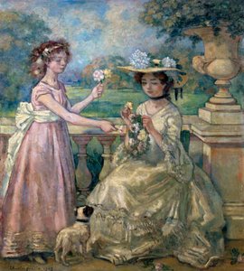 Zwei Mädchen auf einer Terrasse, 1903