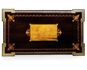 Napoleon III Tisch, entworfen von Jean Brandely, Marketerie von E. Varlot, Paris, ca. 1850-75 von Charles Guillaume Diehl