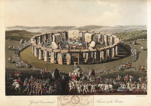 Großes konventionelles Fest der Briten in Stonehenge, vor-römisch, 1821 von Charles Hamilton (after) Smith