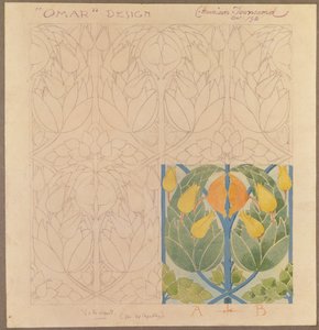 Omar, Entwurf für ein Seiden- und Woll-Doppelgewebe, 1898 von Charles Harrison Townsend