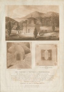 Trentham - Das Mausoleum (Aquatinta-Stich) von Charles Heathcote Tatham