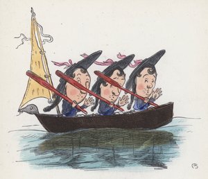 Drei Matrosen in einem Boot von Charles Henry (after) Bennett