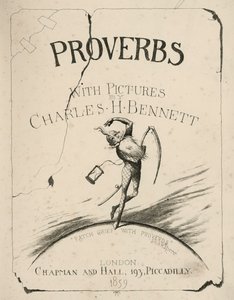 Titelseitenillustration für Sprichwörter mit Bildern (Gravur) von Charles Henry (after) Bennett