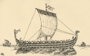 Das normannische Schiff basierend auf dem Teppich von Bayeux, 1931