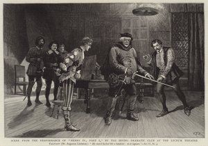 Szene aus der Aufführung von Henry IV, Teil I, durch den Irving Dramatic Club im Lyceum Theatre von Charles J. Staniland