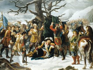 Maréchal de Turenne schläft am Vorabend der Schlacht von Turckheim von Charles Jacques Lebel