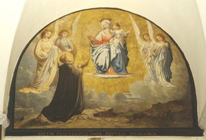 Jungfrau überreicht Rosenkranz an San Damiano von Charles Jean Baptiste Besson