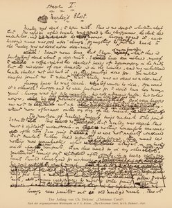 Manuskript von Ein Weihnachtslied von Charles Dickens von Charles John Huffam Dickens