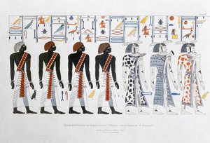 Hieroglyphen aus den Gräbern der Könige in Theben, entdeckt von G. Belzoni, 1820-1822 von Charles Joseph Hullmandel