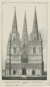 Lichfield Kathedrale - Westfront (Gravur)